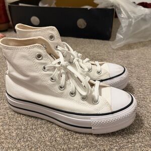 White High-Top Platform Converse